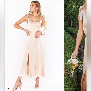 Show Me Your MuMu Claire Midi Dress - Champagne